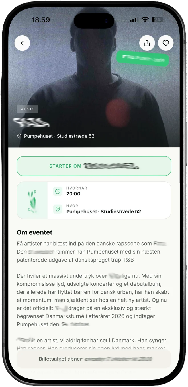 Event-detaljer i Spontan-appen